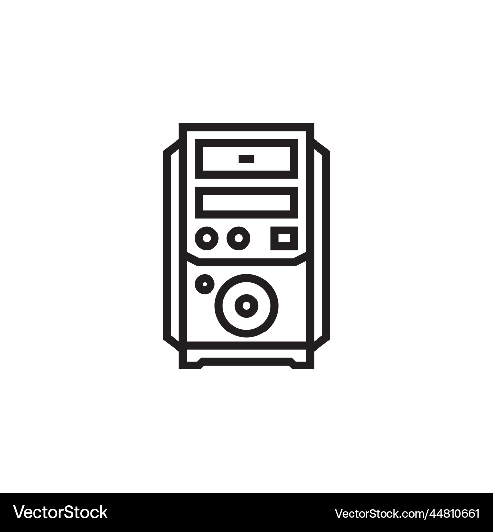 Cpu icon computer component outline style Vector Image