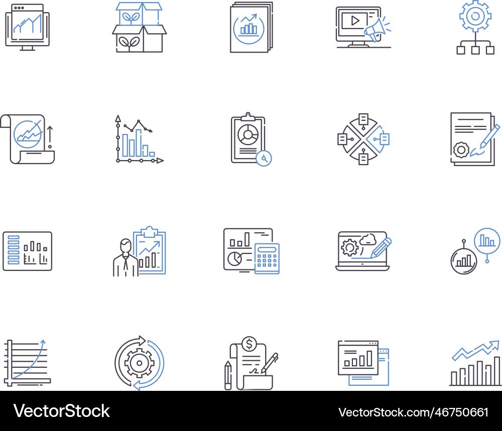 Database outline icons collection dbms Database outline icons collection dbms vector image