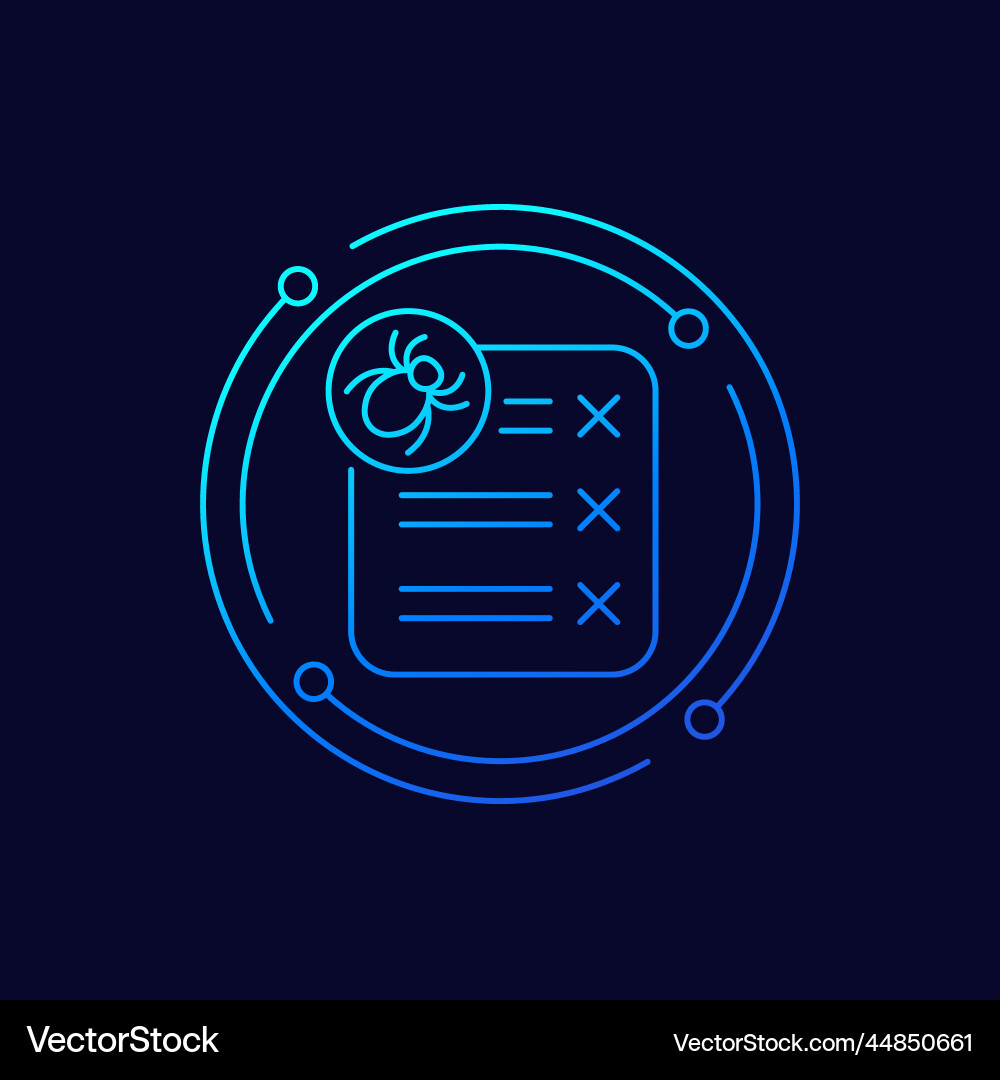 Debugging line icon for web vector image