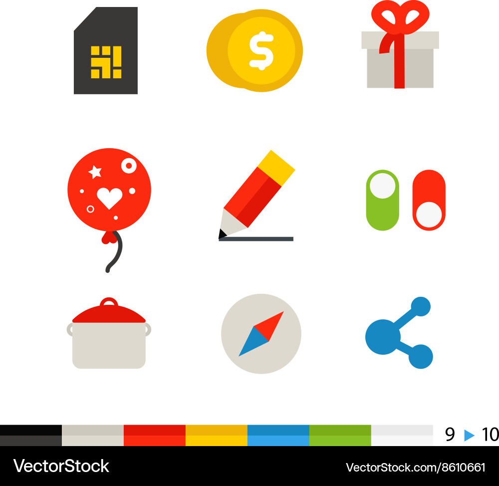 Different flat design web and application vector image