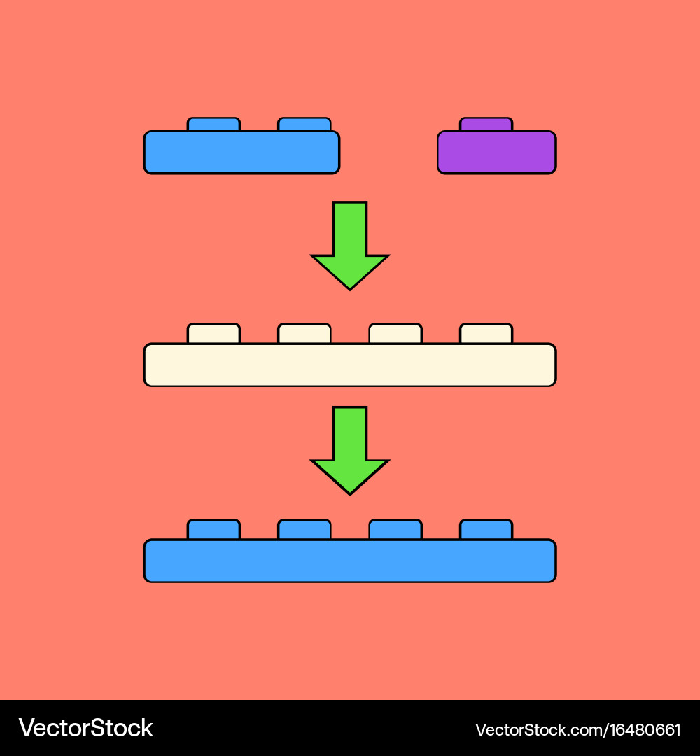 Flat icon design collection lego constructor vector image