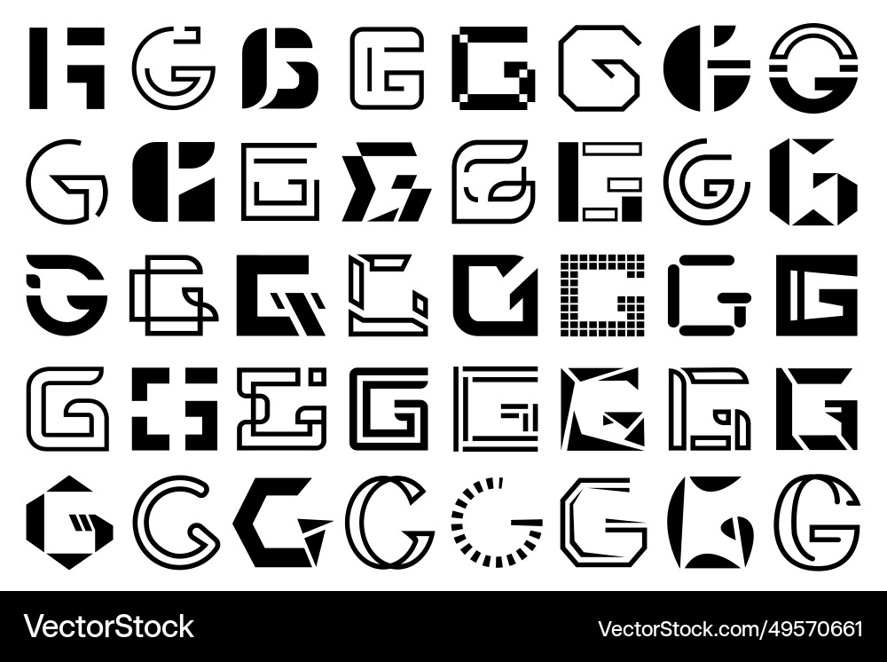 Geometric G Logo Set Vector Image