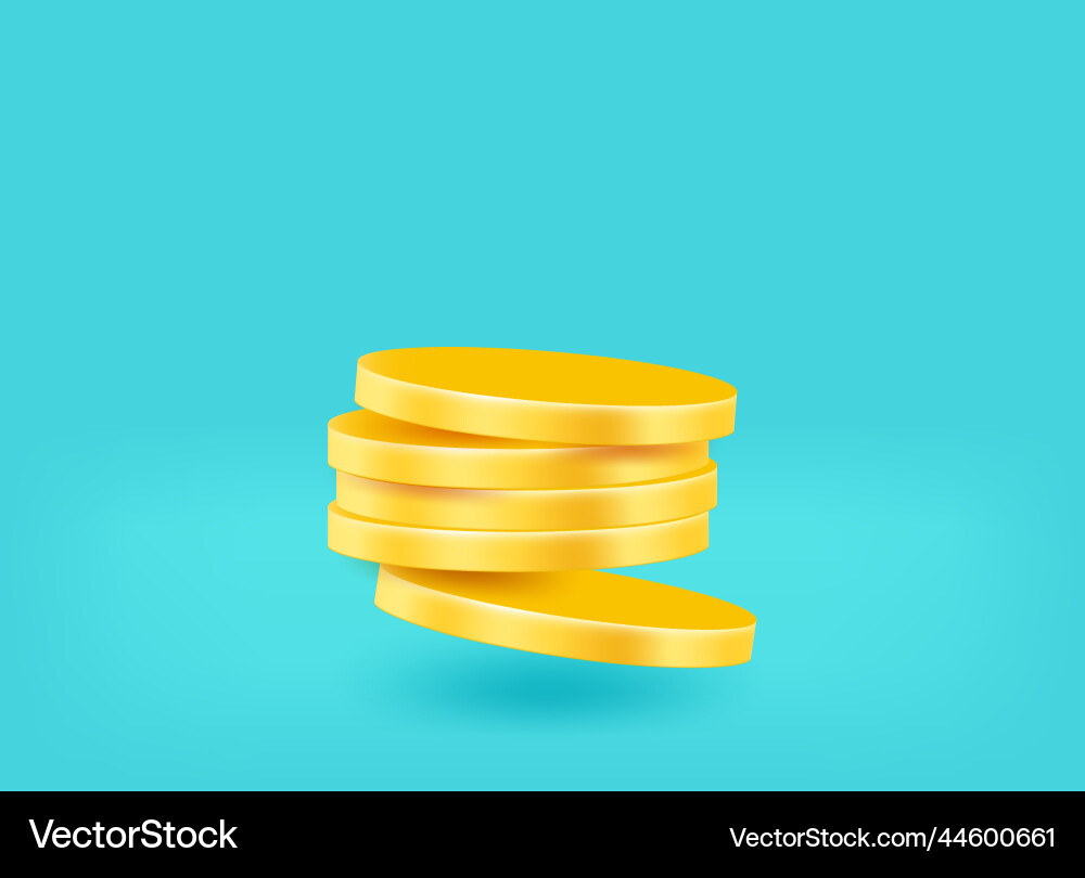 Golden coins payment concept 3d Golden coins payment concept 3d vector image
