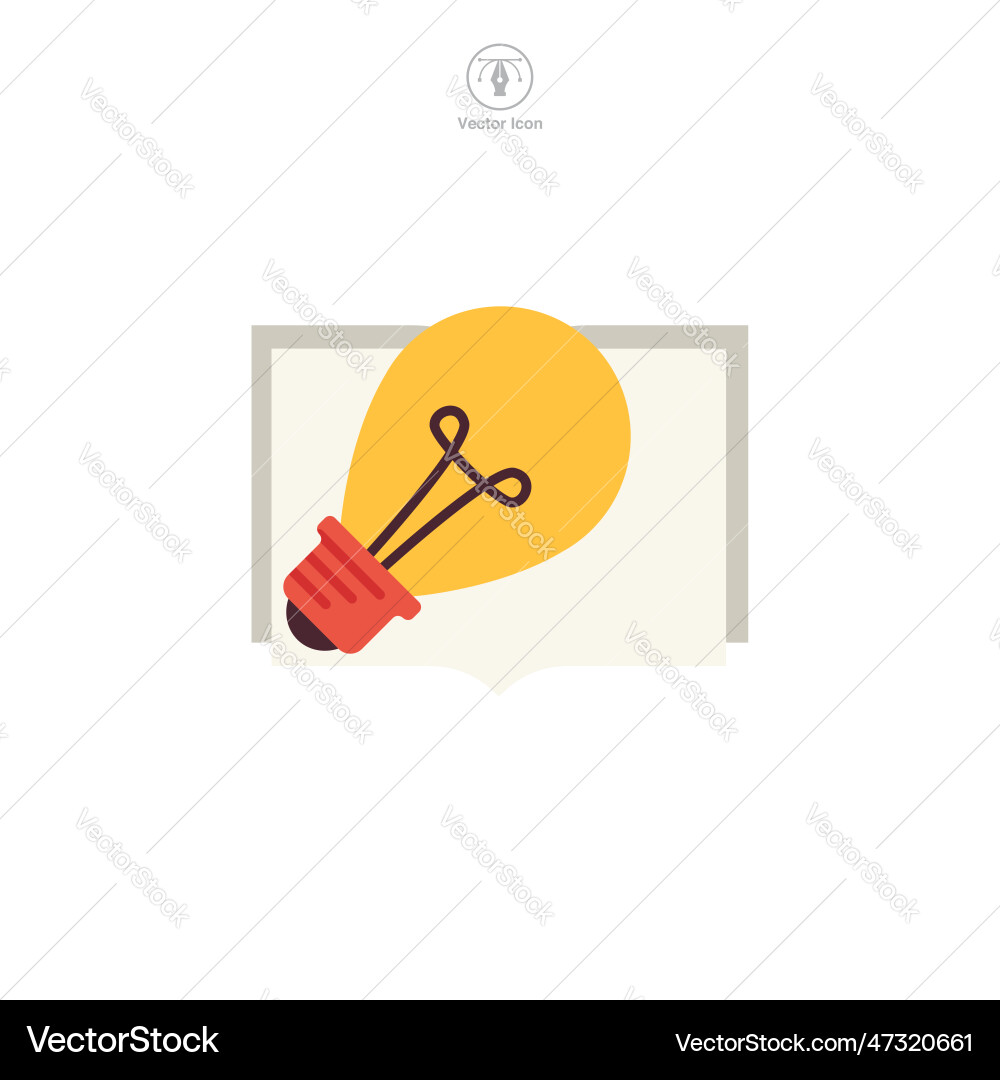 Learning open book and lightbulb icon symbol Learning open book and lightbulb icon symbol Vector Image