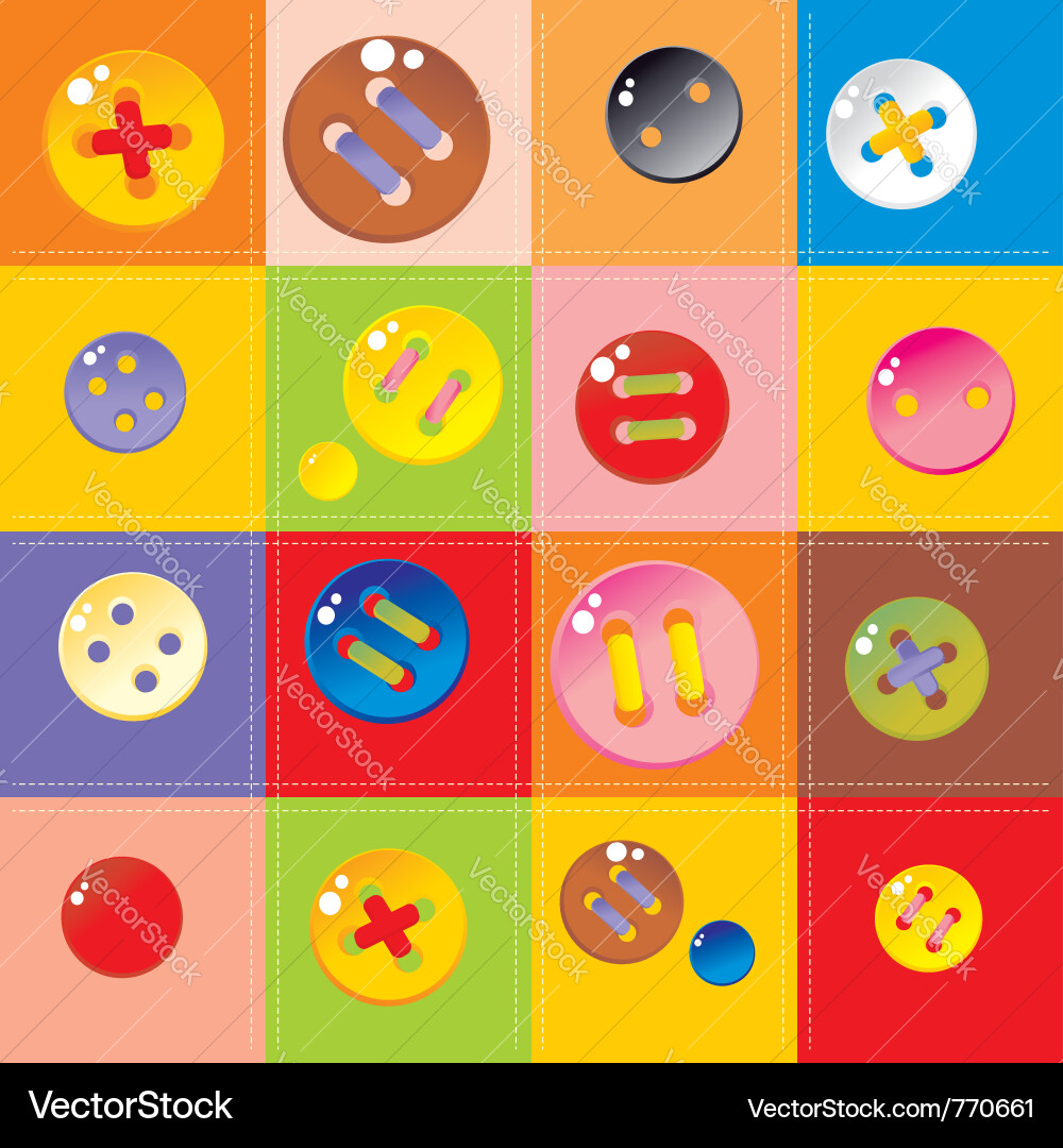 Multicolored buttons vector image