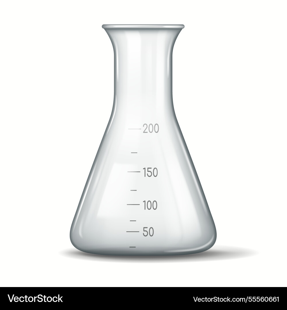 Realistic of empty laboratory flask Realistic of empty laboratory flask vector image