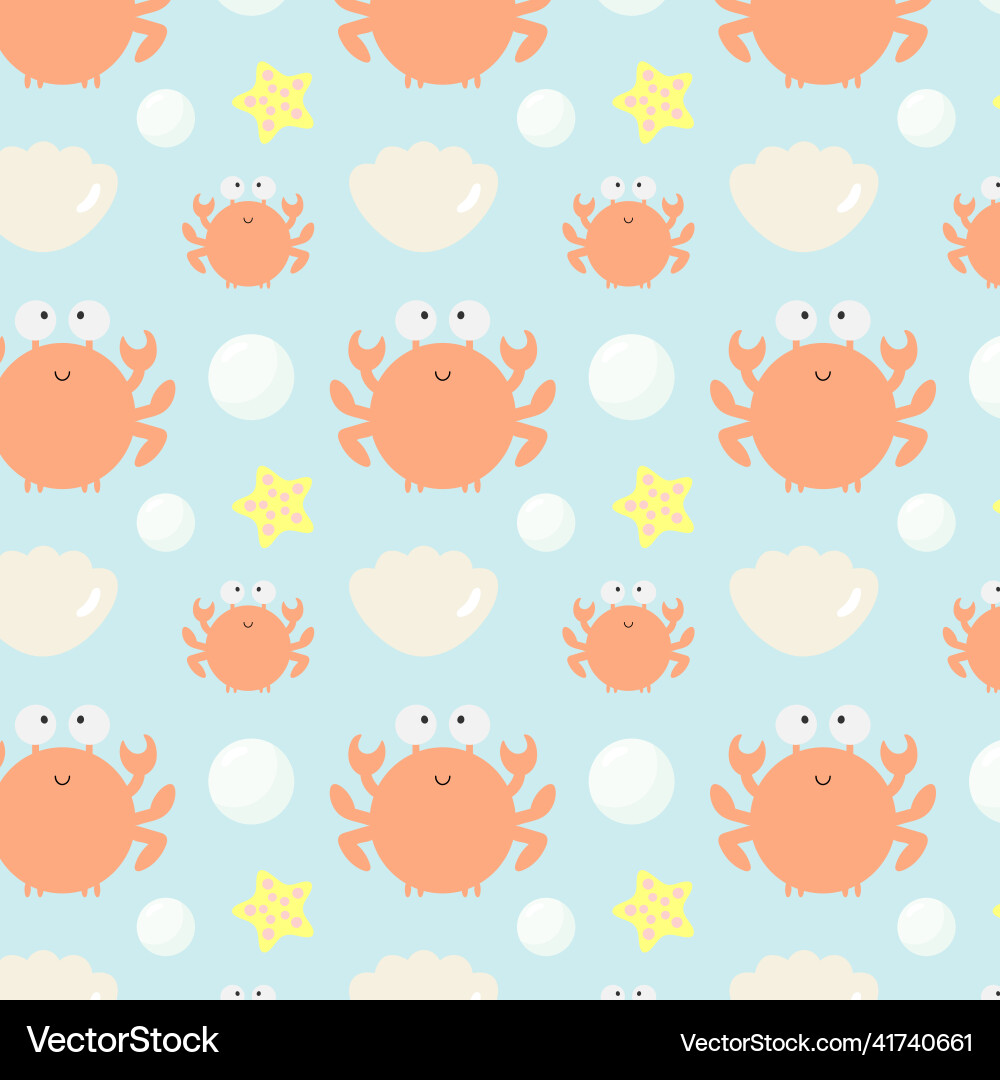 Seamless pattern with crabs Vector Image
