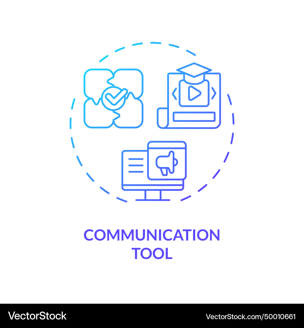 Thin line simple gradient communication tool icon vector image