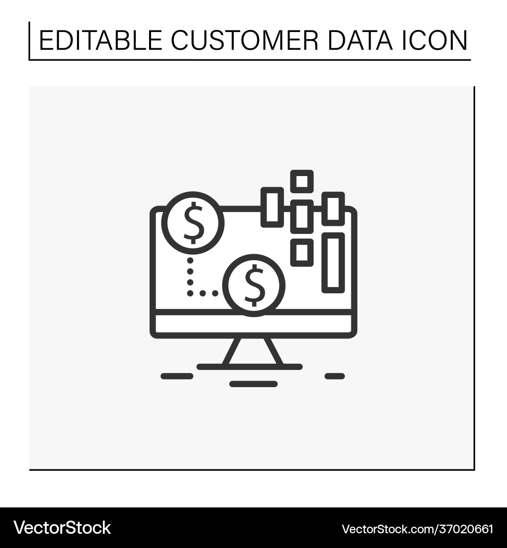 Transactional data line icon Vector Image