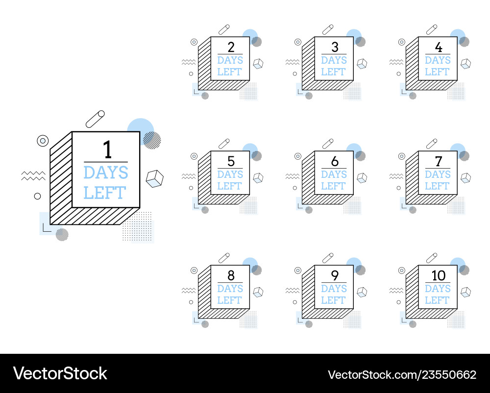 Abstract background days left to go from 1 10 Abstract background days left to go from 1 10 vector image
