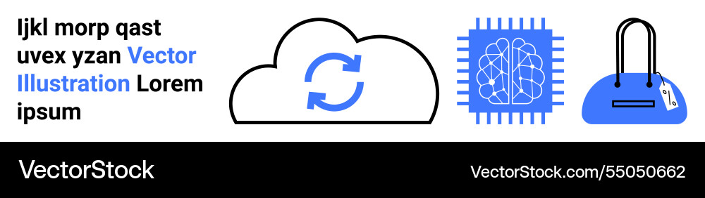 Cloud computing artificial intelligence and e vector image