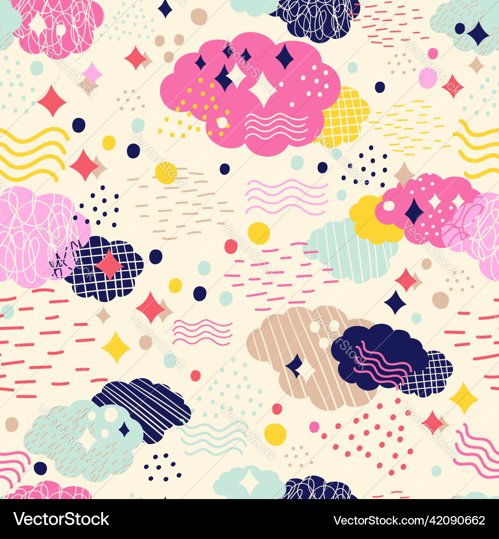 Clouds & Dots Pattern vector image