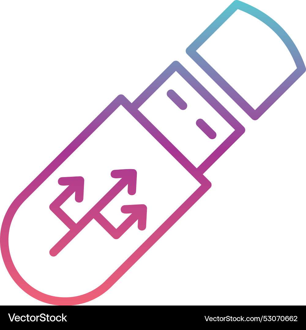 Flash drive line gradient design Vector Image