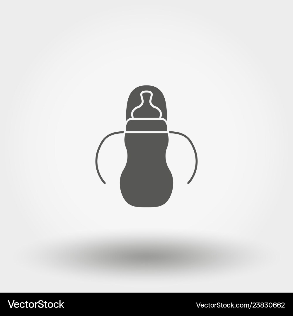 Fütterung Flasche Ikone Silhouette flach Fütterung Flasche Ikone Silhouette flach vektorbild