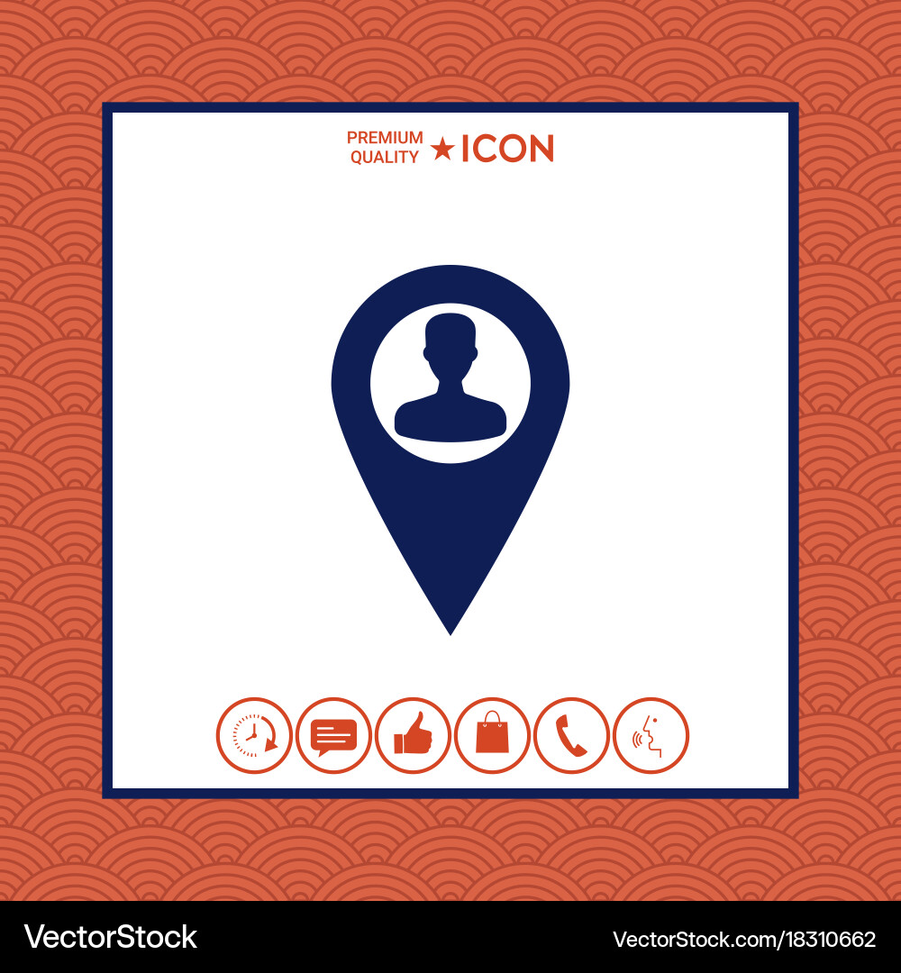 Map pointer with man silhouette Vector Image