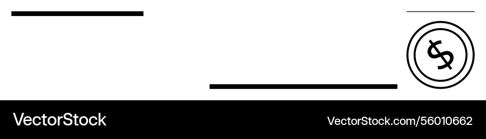 Minimal design with horizontal lines and dollar Vector Image