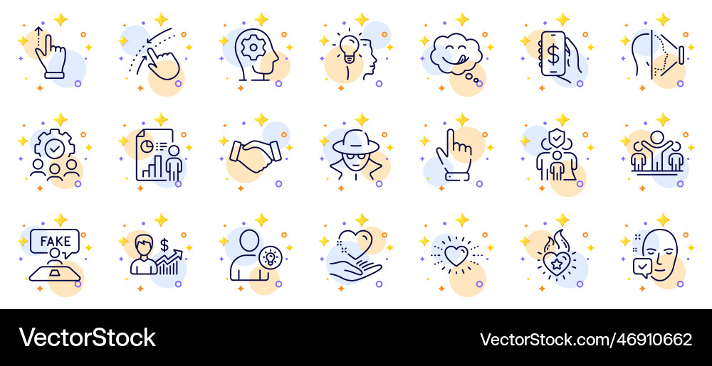 Outline set of face accepted swipe up and user Outline set of face accepted swipe up and user vector image