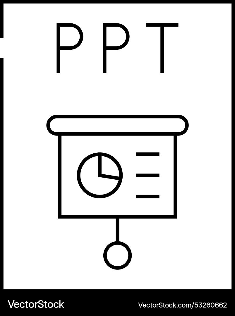 Ppt file format document line icon Ppt file format document line icon Vector Image