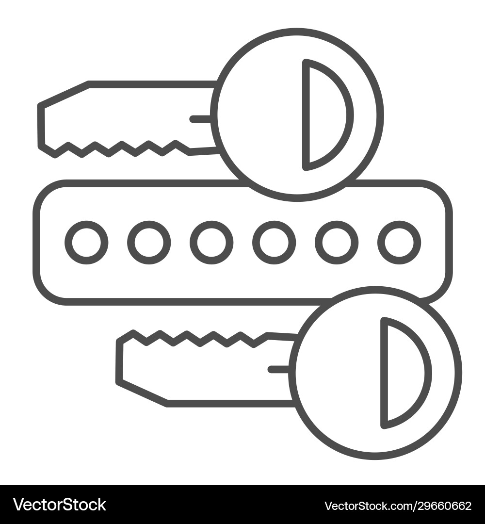 Protection password thin line icon web form Protection password thin line icon web form vector image