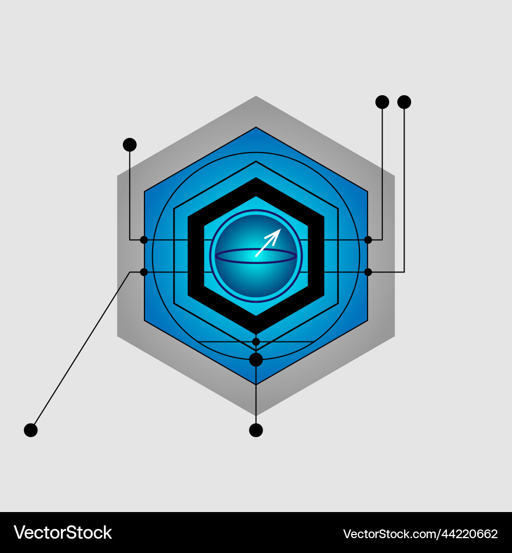 Qubit inside quantum computer - bloch sphere Qubit inside quantum computer - bloch sphere vector image