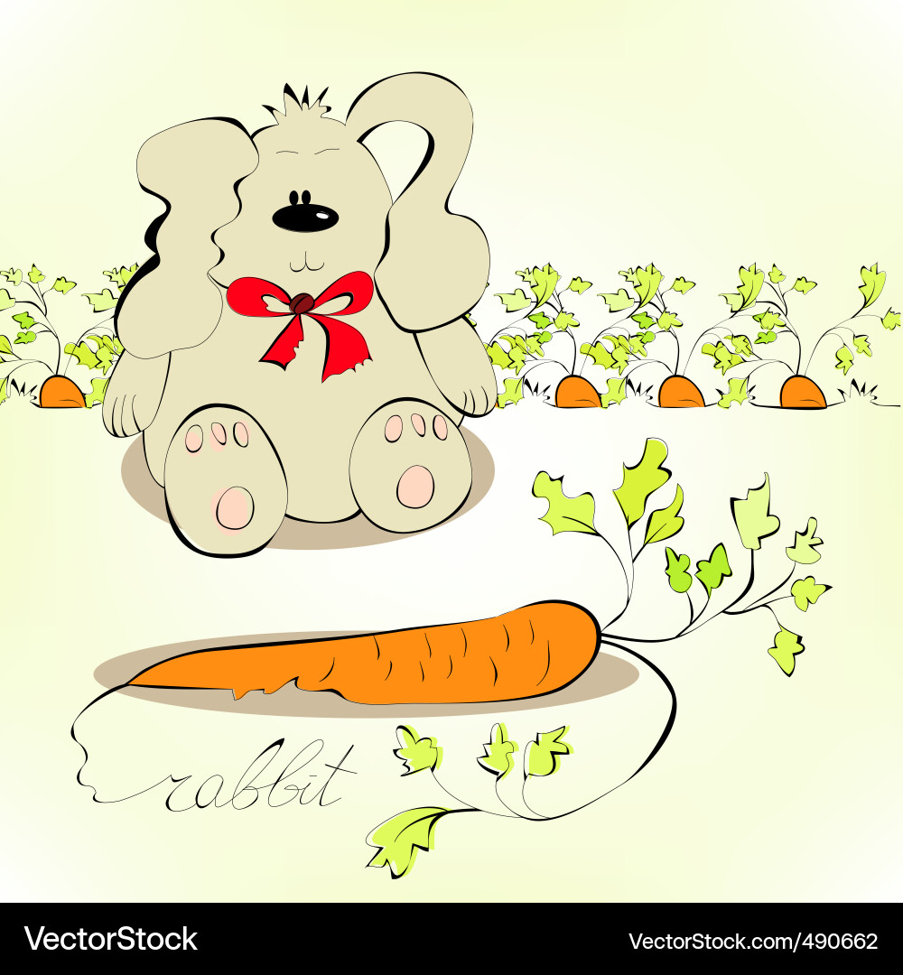 Rabbit with carrot Vector Image