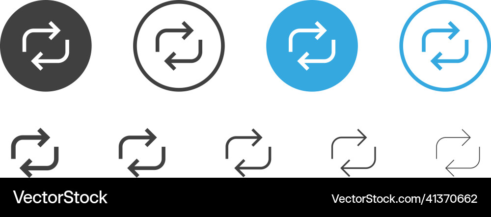 Refresh icon repeat and reload arrow symbol vector image
