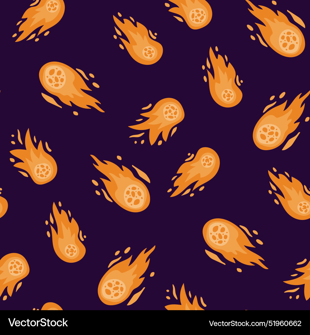 Seamless pattern with comets vector image