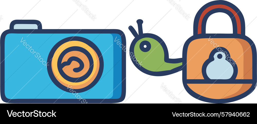 Secure Time-Lapse Snail Camera Vector Image