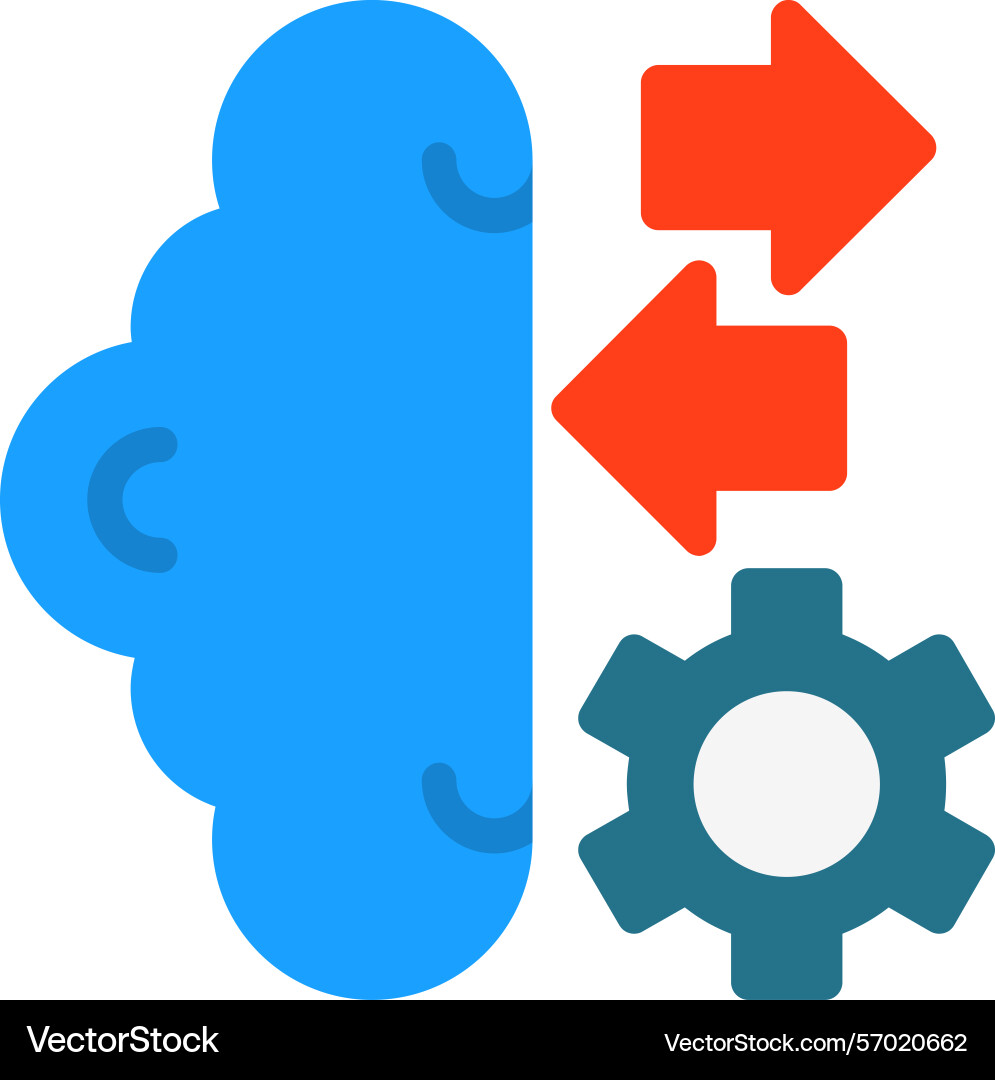 Self-optimizing systems flat style icon design Vector Image