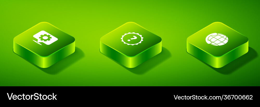 Set isometric question mark telephone 24 hours Set isometric question mark telephone 24 hours vector image