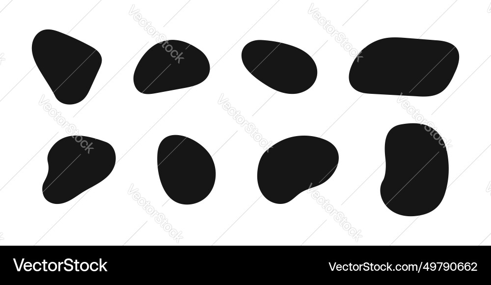 Set of irregular organic shapes deformated blobs vector image