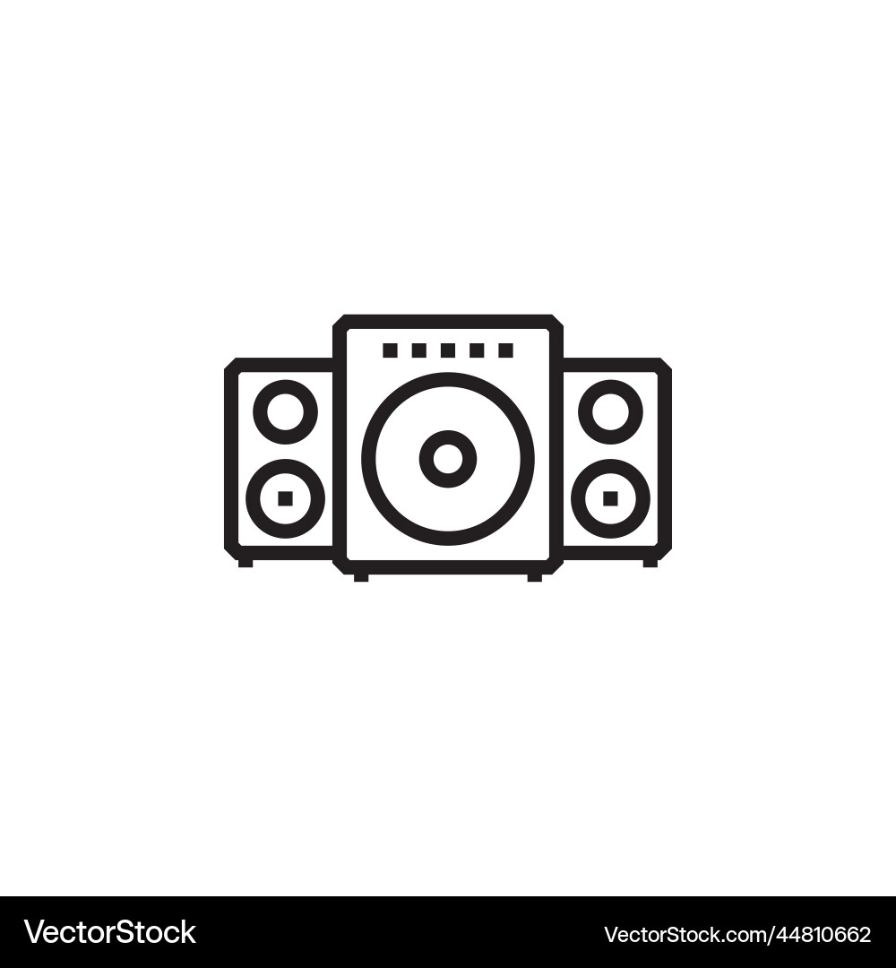 Speaker icon computer component outline Speaker icon computer component outline vector image