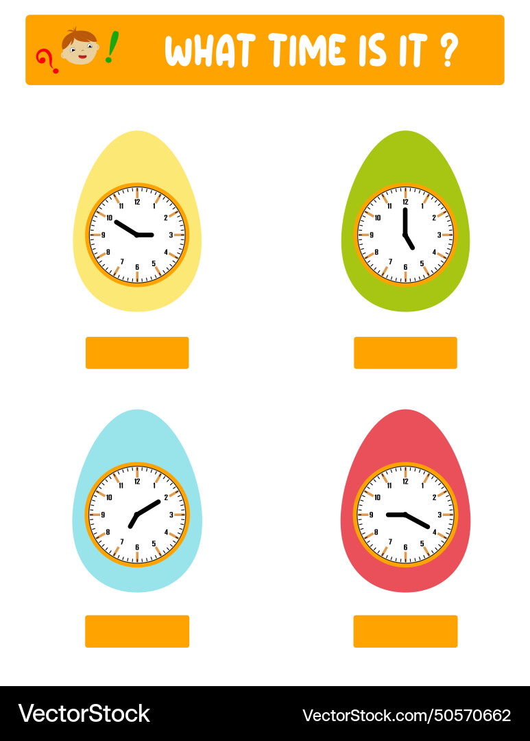 What time is it learning on the clock vector image