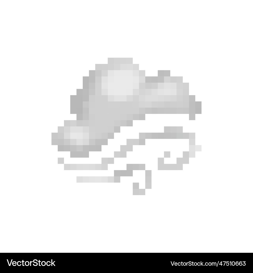 Cloud with wind movement element icon pixel 8 Cloud with wind movement element icon pixel 8 vector image