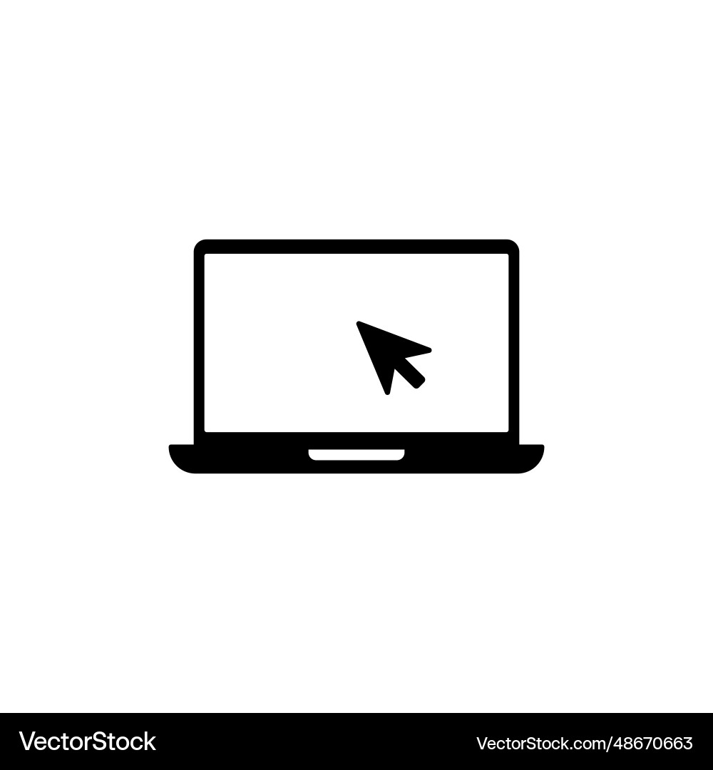 Eps10 laptop with pointer or cursor icon vector image