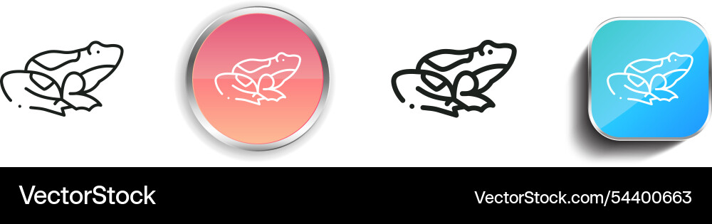 Frog icon thin linear regular and button style vector image