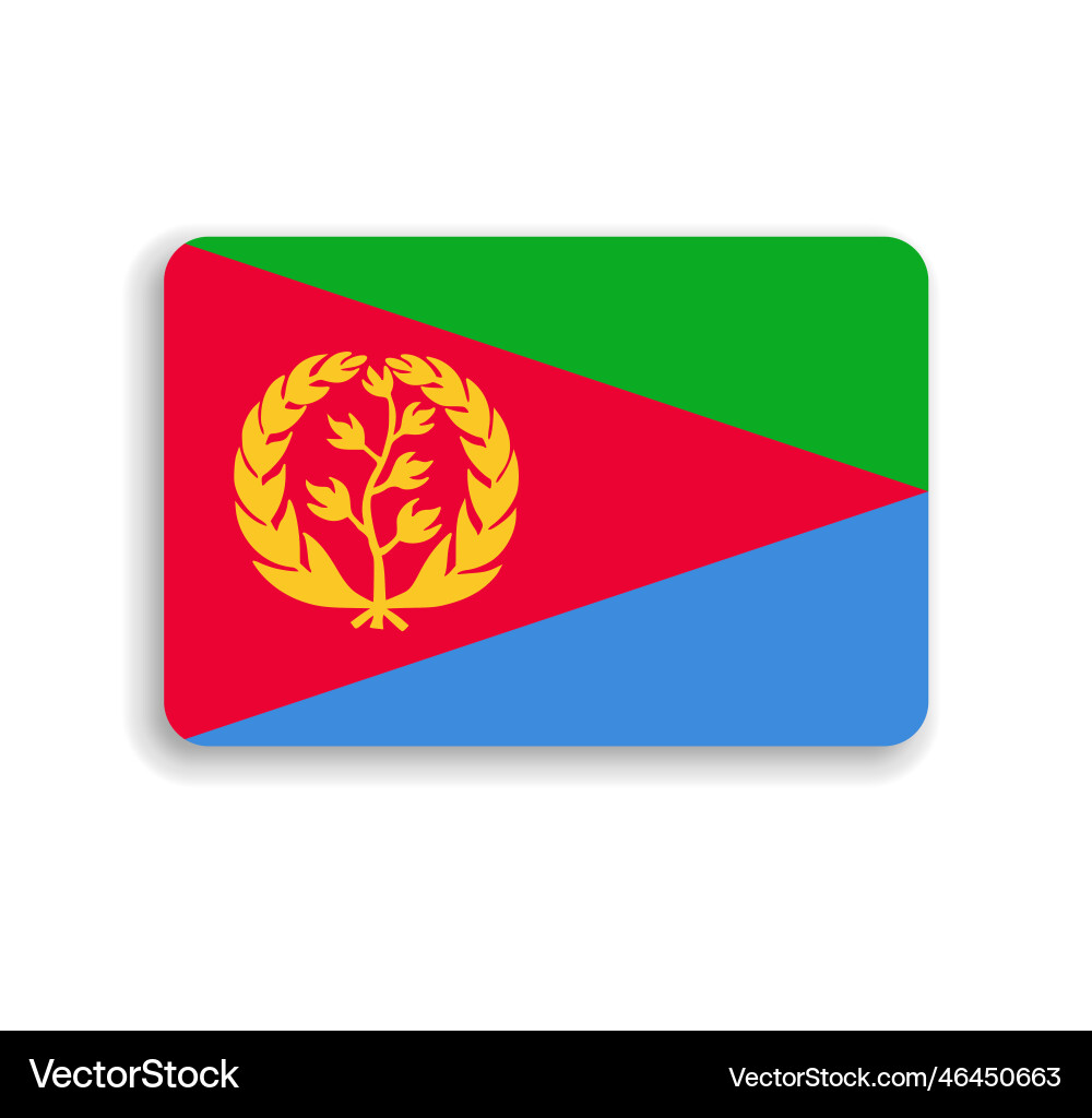 Gerundete Rechteck-Flagge von eritrea Gerundete Rechteck-Flagge von eritrea vektorbild