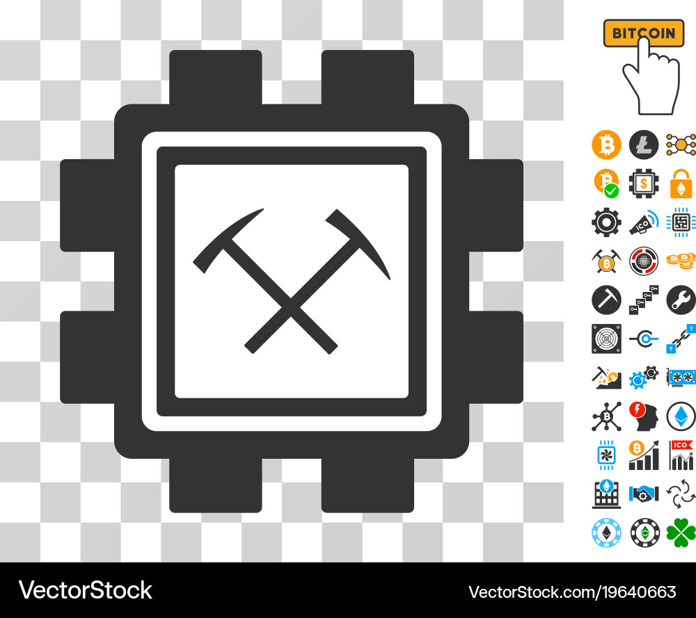 Hammers mining pool icon with bonus Vector Image