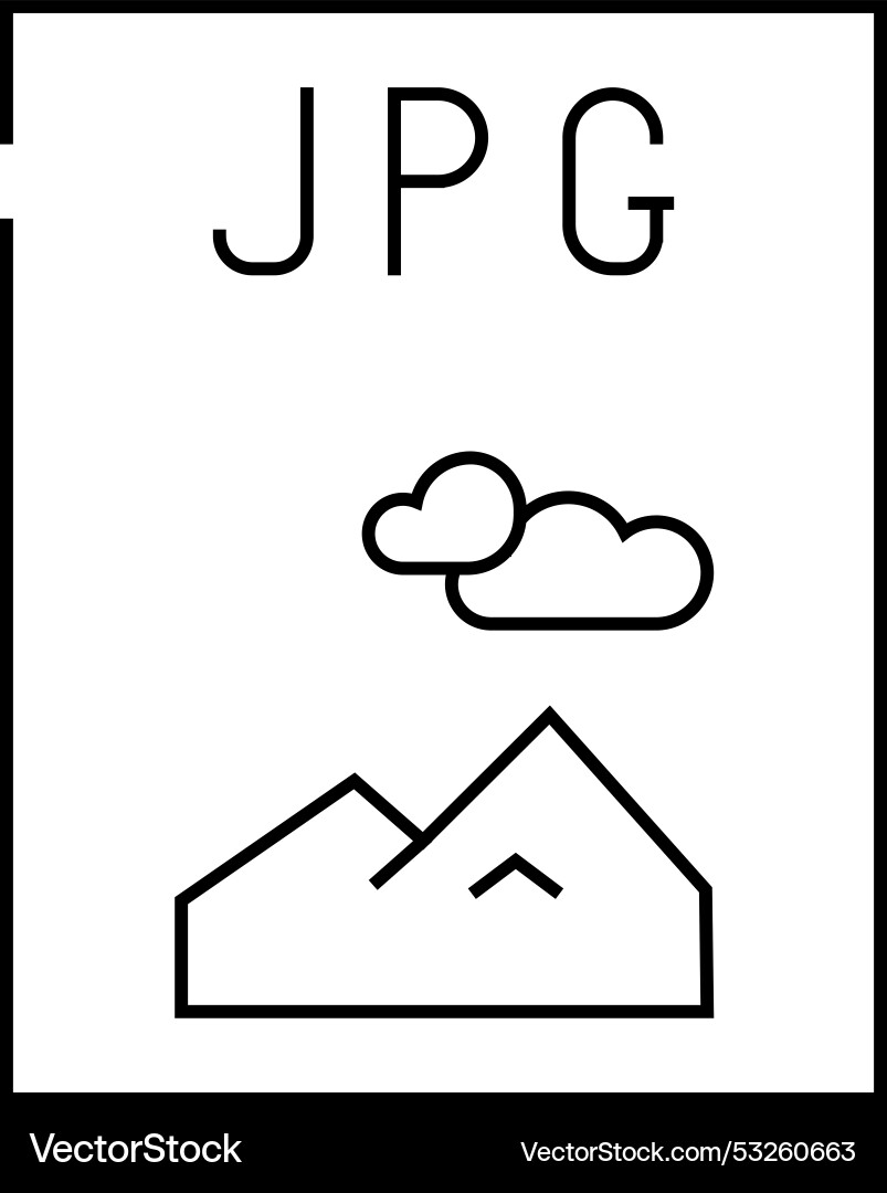Jpg file format document line icon Jpg file format document line icon vector image