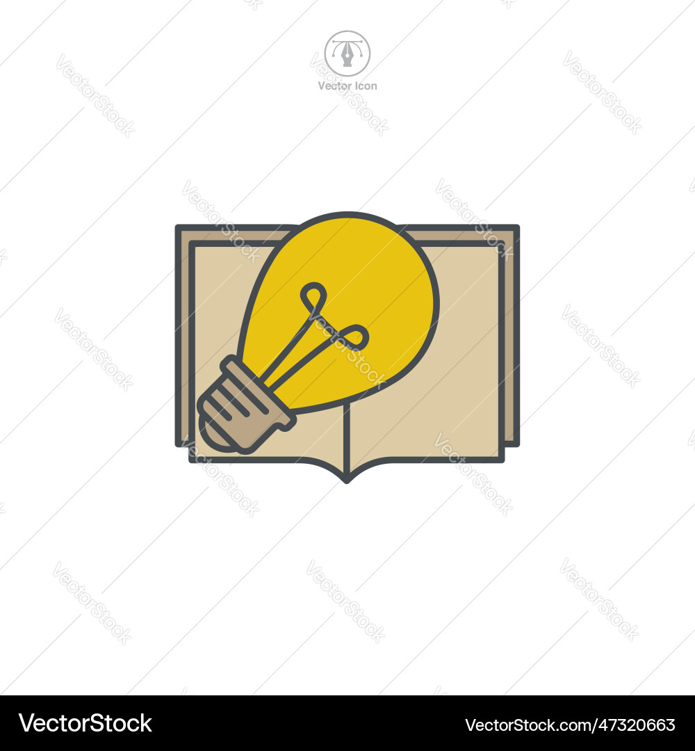 Learning open book and lightbulb icon symbol Learning open book and lightbulb icon symbol Vector Image