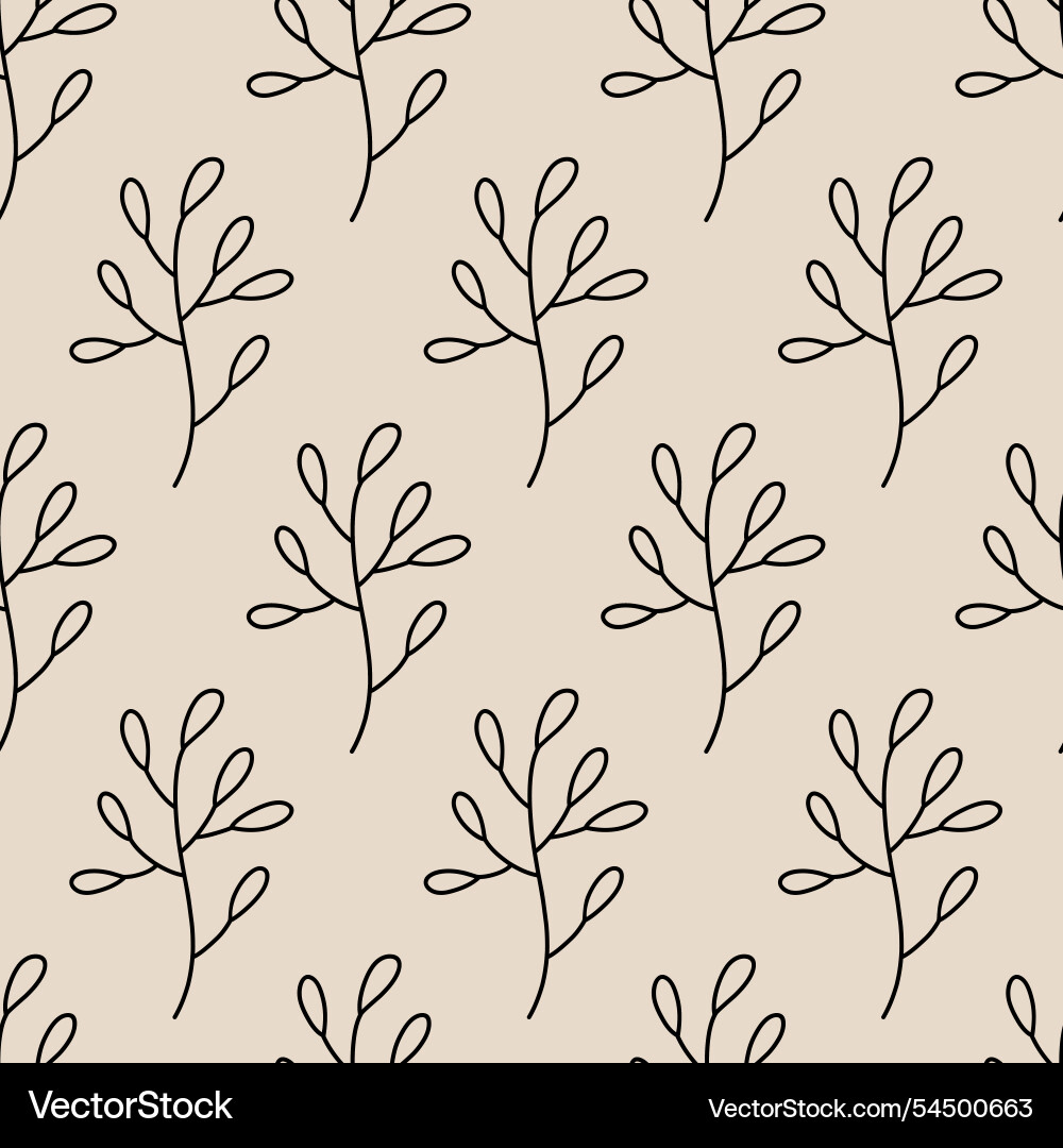 Minimalistic botanical seamless pattern Minimalistic botanical seamless pattern vector image