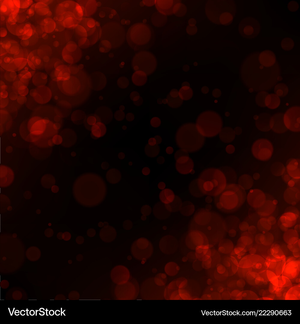 Red abstract blurred background with bokeh effect vector image