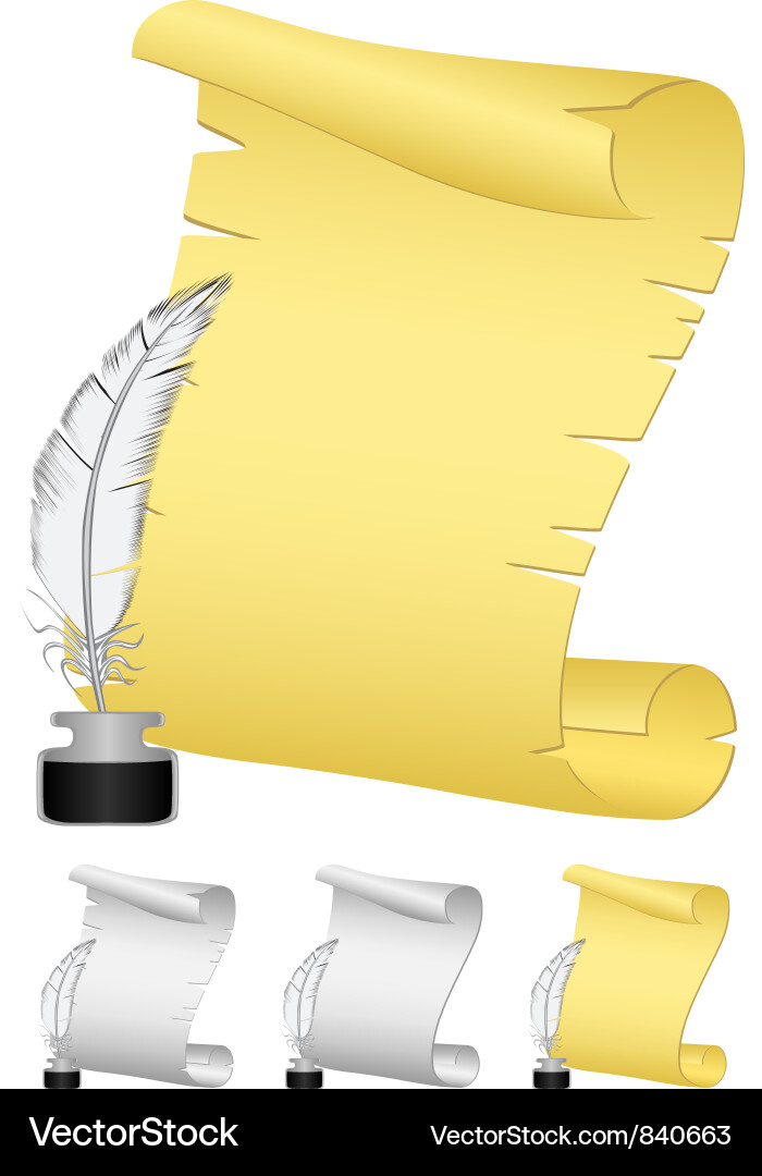 Roll and feather 2 Vector Image