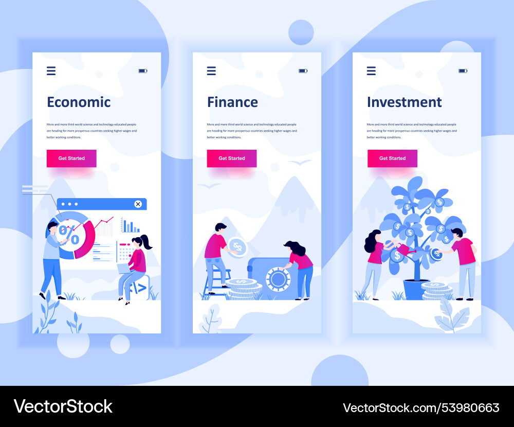 Set of onboarding screens user interface kit Vector Image