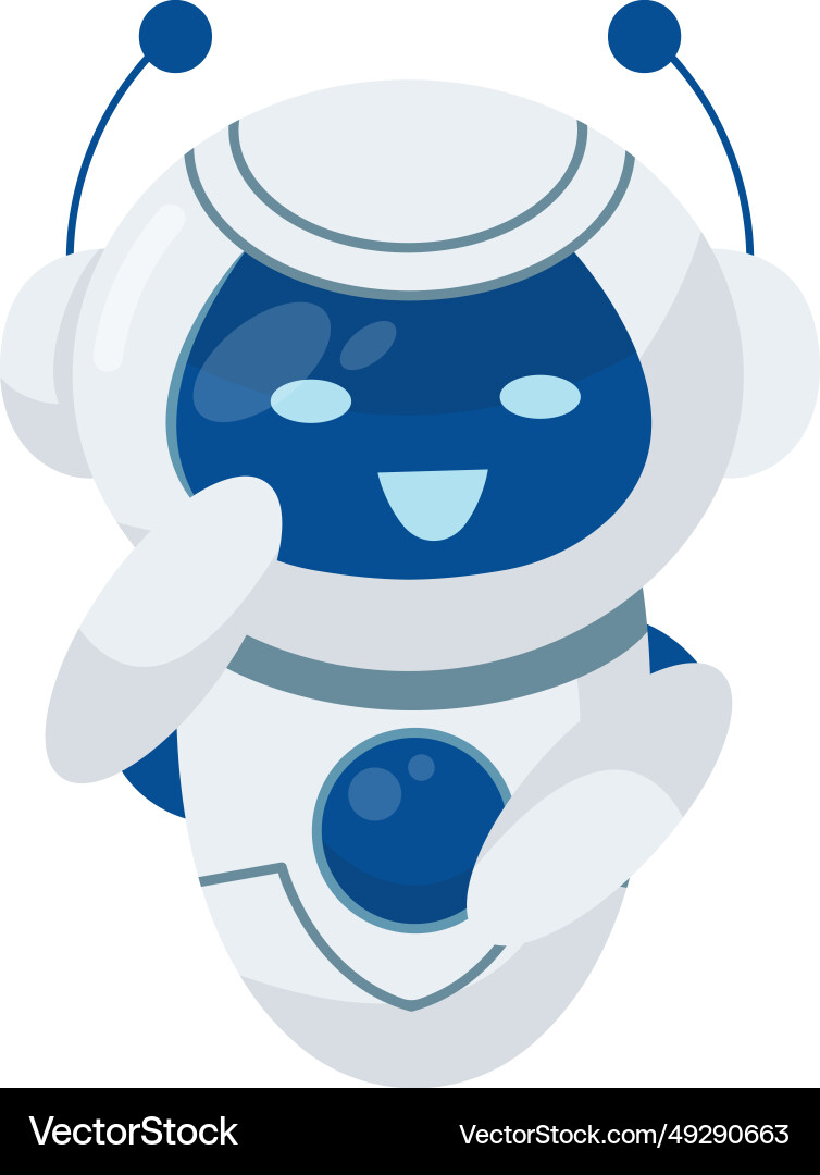 Smiling robot icon vector image
