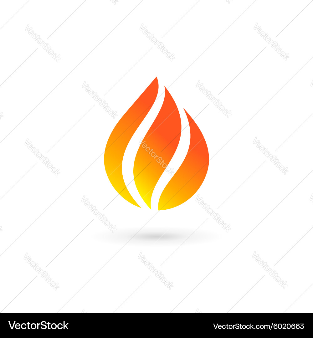 Water Flame Drop Logo Icon Vector Image