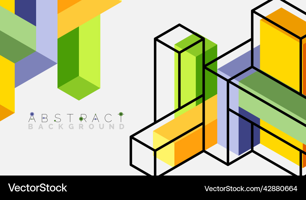 Abstract background 3d cubes cubic elements vector image