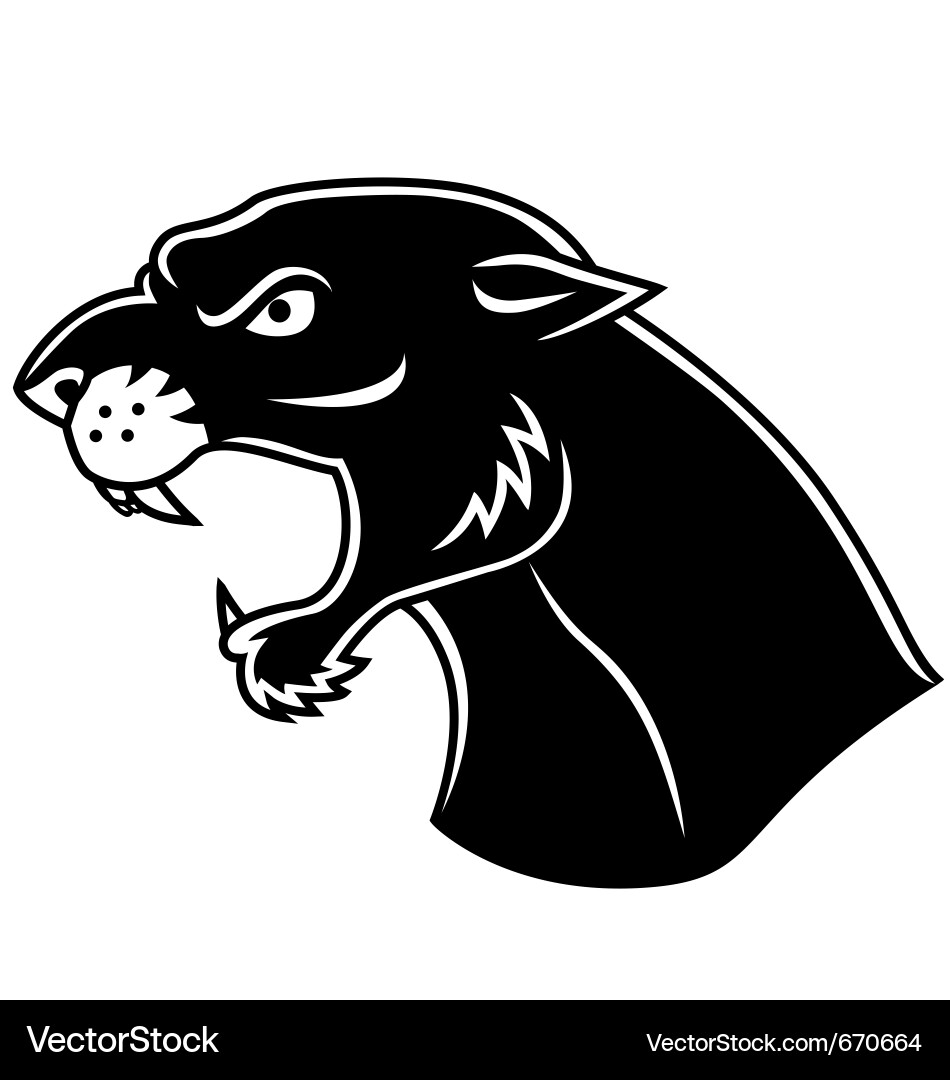 Black Panther Head Portrait vector image