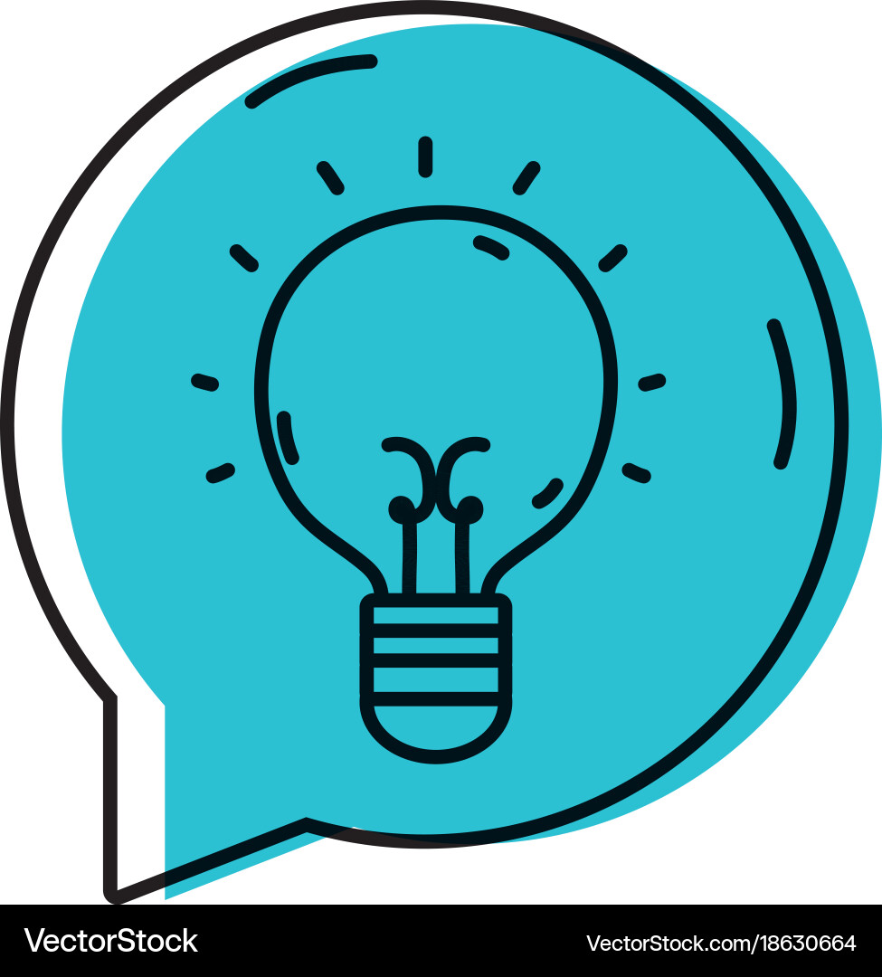 Bulb idea inside chat bubble message vector image