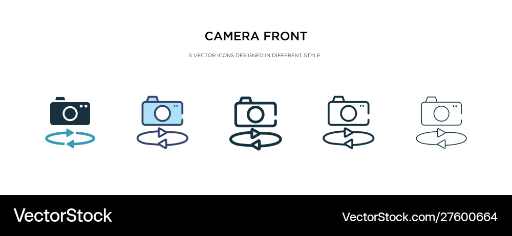 Camera front icon in different style two colored Camera front icon in different style two colored Vector Image